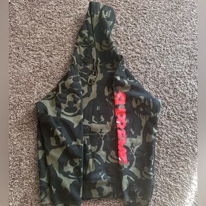 Supreme x Yohji Yamamoto Olive Green Hoodie with Red Tag